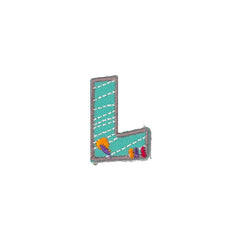 Färgglad - Bokstaven L - Patchlab